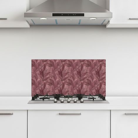 CRÉDENCE CUISINE Feuilles - Motif - Violet 60x30 cm