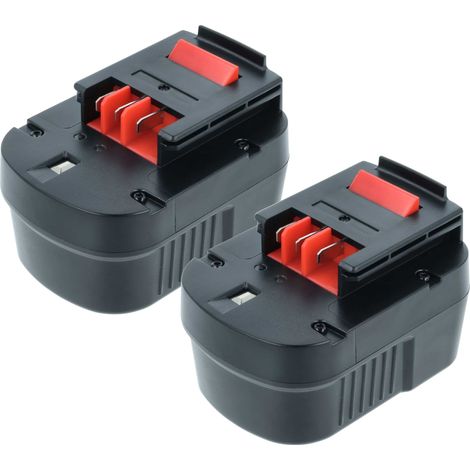 vhbw 2x batteria compatibile con Black & Decker CP12KB, EPC126, CP122KB, CP12K, EPC128, EPC128BK, EPC126BK utensile (2000 mAh, NiMH, 12 V)