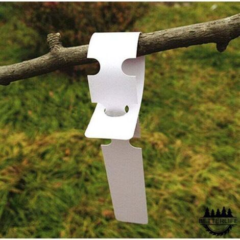 200 White Plastic Labels for Plants and Trees for Hanging 2 x 20 cm with Large Writing Surface White (1/5)