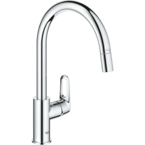 Mitigeur de cuisine avec bec extractible 360° – Hauteur 357mm – Saillie 215mm – Débit 8 l/min – Cartouche GROHE LongLife® (1/7)