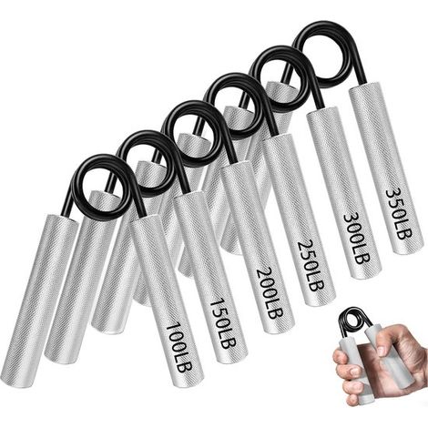 Confezione da 6 maniglie in metallo - Allenatore per avambracci - 45 kg - 100 kg - Strumento per l'allenamento degli avambracci per principianti e professionisti