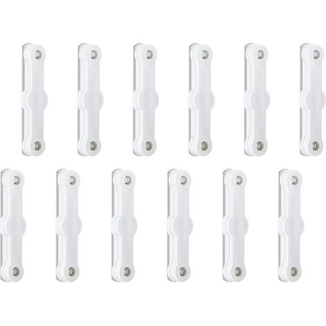 Aimants de fenêtre, lot de 12 aimants permanents rectangulaires auto-adhésifs en terres rares avec clip magnétique pour protection contre les insectes des fenêtres moustiquaires (12)