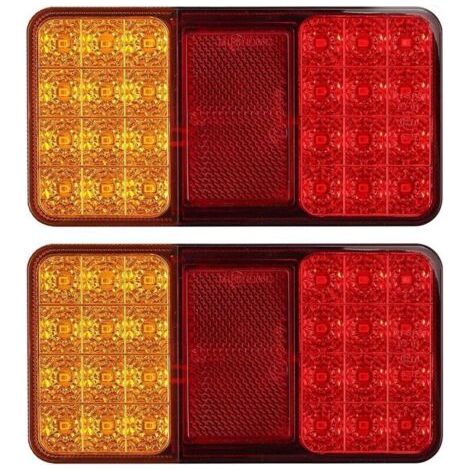 2pcs Feux Arrières LED E-Marqué Clignotant de Position Stationnement avec 2x18 LEDs Feu Position LED Étanche Feux de Frein Arrière 12V Universel pour Remorque Véhicule Caravan Camion Tracteur (1/5)