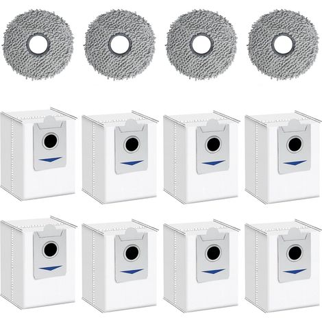 12 Pièces Kit d'accessoires pour ECOVACS DEEBOT X5 Omni, 8 Sac d'Aspirateur 4 Chiffon Lavable, Ensemble d'accessoires pour Aspirateur Robot (1/5)