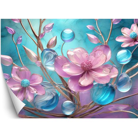 Papier peint Fleurs multicolores Verre Abstrait 200x140 (1/5)