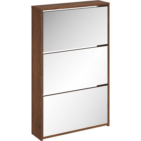 Maison Exclusive - Scarpiera con Specchio a 3 Livelli Rovere marrone 63x17x102,5cm (1/5)
