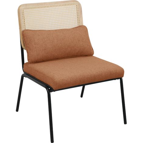 SVITA SVEA Fauteuil lounge en rotin Fauteuil rétro en rotin vintage marron