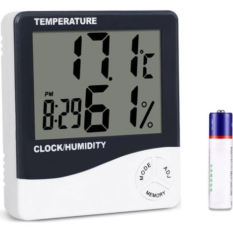 Thermomètre hygromètre numérique, température intérieure jauge d'humidité mètre pour la maison bureau serre sous-sol voiture babyroom, TH02 (1/5)