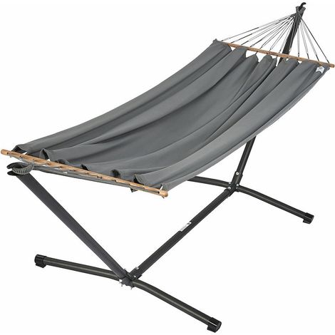 Set Hamac coloris Anthracite + support métal - set MétaliK Kolor - 300x100cm