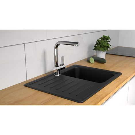 SCH�TTE Wasserhahn K�che Einhebelmischer K�chenarmatur Sp�ltischarmatur Mischbatterie Sp�lbecken Herausziehbarer Auslauf L-Form 79700