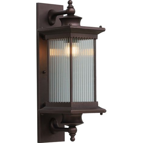Wandleuchte, Vollaluminium-Druckguss, wasserdicht, rostfrei, Außenwandlampe, wasserdichte Außenwandlampe (Farbe: Braun)