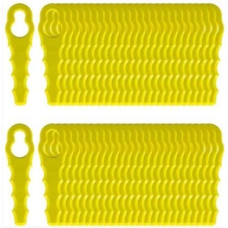 Lot de 100 Lames de Rechange compatible pour Ryobi Coupe Bordure, Têtes Double Lames Dentelées RAC155 RAC157 RAC158..
