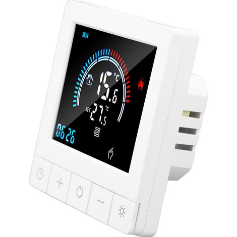 Intelligenter Touch-Fußbodenthermostat, Wandtemperaturregler AC90-240V 3A, Touchscreen mit Verbindungsfunktion, Hausregler für Fußbodenheizung, integrierte Fernbedienung. (1/5)