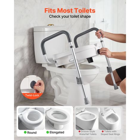 Rehausseur de Toilette avec Accoudoirs Réhausse WC Charge 159 kg (1/5)