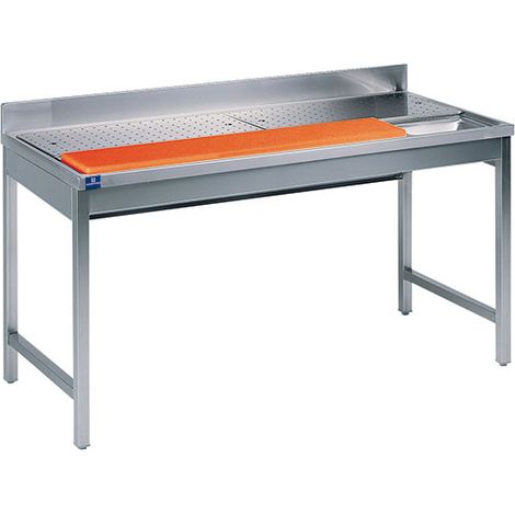 Table Inox de Découpe pour Viande Planche à Découper et Trou Vide Déchets - Virtus