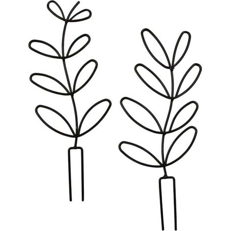 Set mit 2 Pflanzenstützen für Kletterpflanzen im Topf, blattförmiges Design, für Kletterpflanzen, Blumen und Gärtner. – Crezuo
