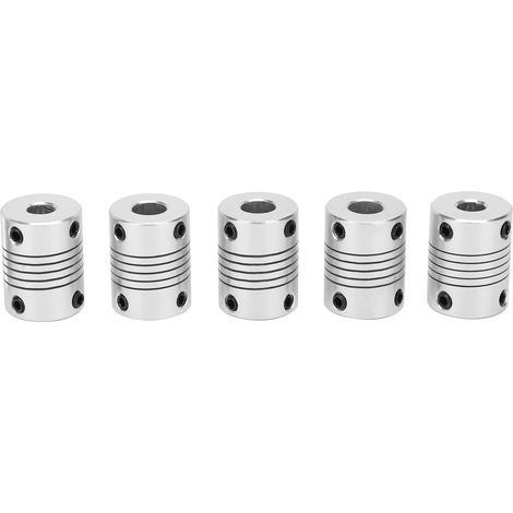 5 pièces Coupleur d'arbre flexible en alliage d'aluminium, accouplement à serrage rigide, accessoires pour imprimante 3D (1/5)