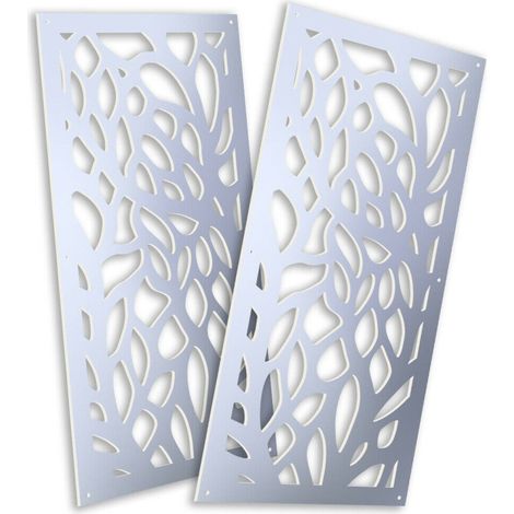 FOGLIE - Panneau PVC ajouré épaisseur 1 cm - Brise-soleil - Couleur : blanc - Dimension : 50x150 cm