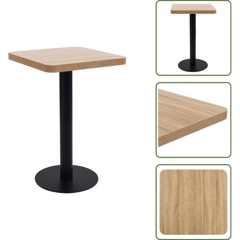 The Living Store Mesa de bistró MDF marrón claro 50x50 cm - Mesa de madera
