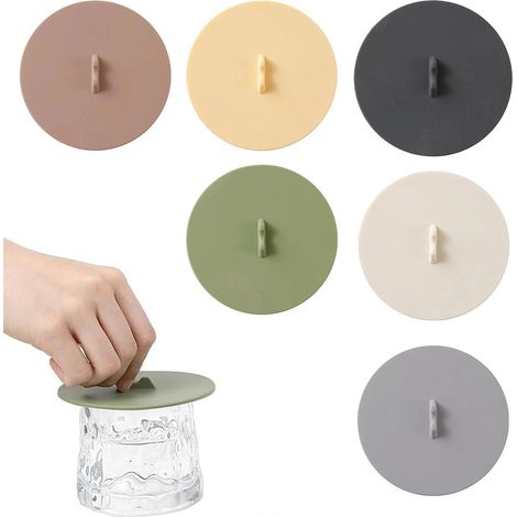 Ensemble de 6 couvercles anti-poussière pour tasses, couvercles en silicone de qualité alimentaire respectueux de l'environnement.