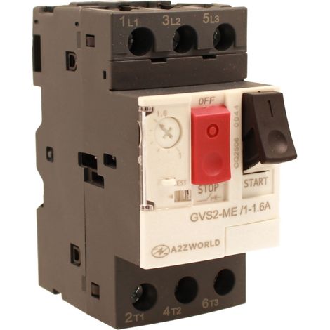 Salvamotore Interruttore Termico di Protezione Motore, 3P 2.5M Regolabile AC 590V Monofase e Trifase IP20 (1-1,6A) (1/3)
