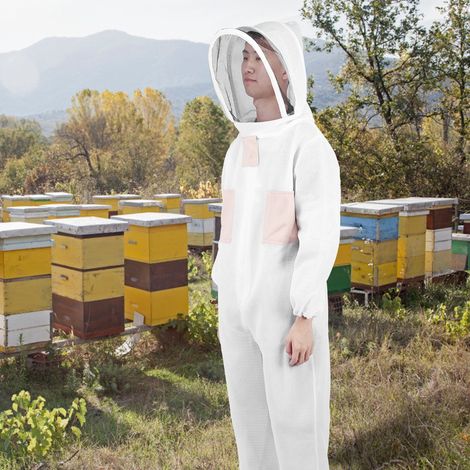 Combinaison Apicole - Maille D'air - Blanche - Tailles L XL XXL - Pour Apiculture - 1 Pièce (1/5)