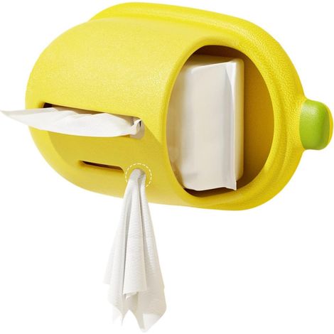 Porte-Essuie-Tout Support Adhésif Mignon en Forme De Banane Porte-Essuie-Tout Pour Cuisine Salle De Bain Toilettes Maison Intérieur Porte Intérieure Femmes (1/5)