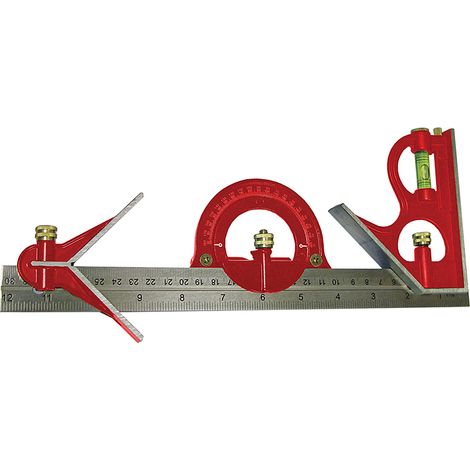 Faithfull 300mm Combination Square with Bubble Level and Scriber - Model 2630260