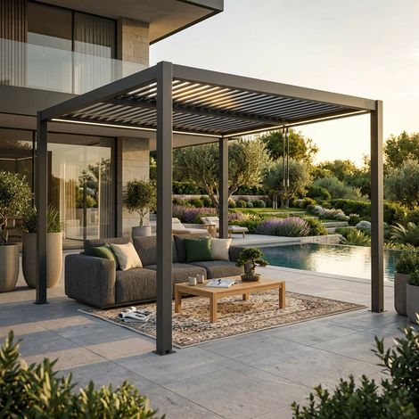 NIMBUS - pergola bioclimatica in alluminio 3 x 3 m (1/4)