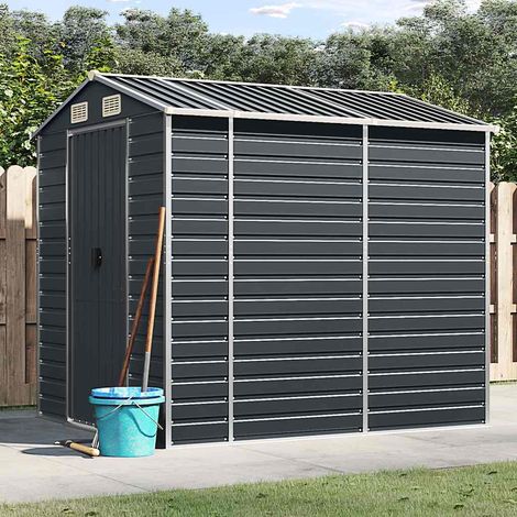 Abri de jardin-Remise Cabane pour outils anthracite 191x215x198 cm acier galvanisé (1/5)