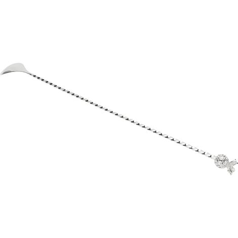 Cuillère à bar en acier inoxydable agitateur à cocktail mélangeuse préhension confortable pour shaker fête maison argentée 1 pièce (1/5)