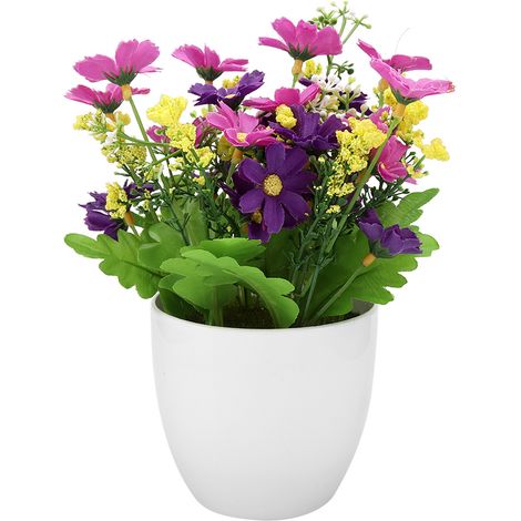 Bonsai Artificiel - Fleur En Soie Simulée - Décoration Intérieure Mariage Fête - 1 Pot Violet (1/5)
