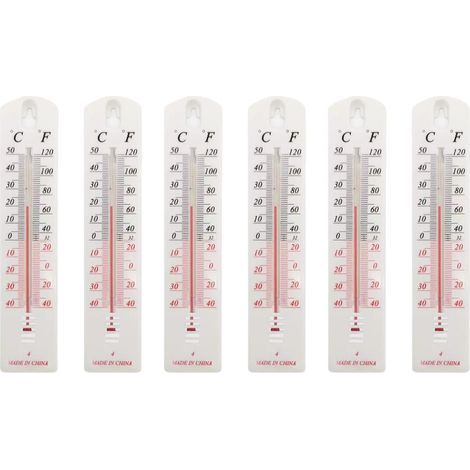 Set of 6 wall thermometers for indoor or outdoor use