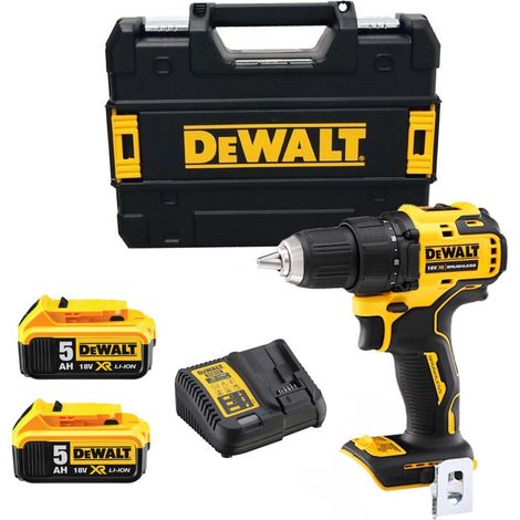 Dewalt – Perceuse-visseuse sans fil 18V – Moteur Brushless – 2 batteries 5,0Ah – Couple 65Nm – Mandrin 13mm – Coffret TSTAK (1/6)
