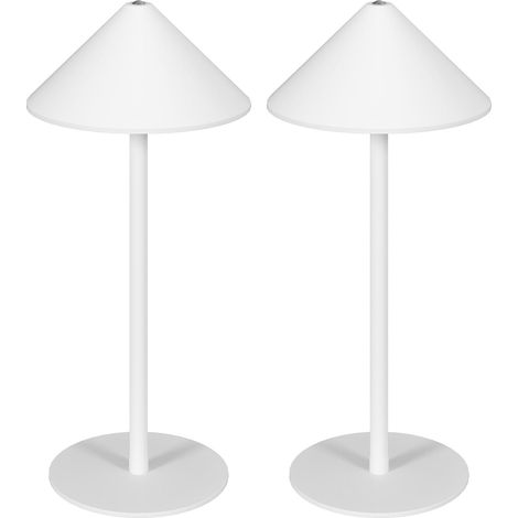 Lámpara de Mesa Juego de 2 Lámparas de Mesa con 3 Colores de Luz, Lámpara de Noche Recargable USB A+C con Interruptor Táctil para Sala de Estar, Dormitorio Metal, Blanco 