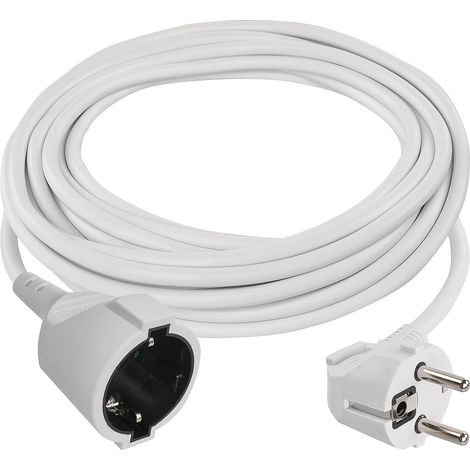 1 Rallonge IP20 7 m, Prise Schuko 250 V 16 A, Isolation PVC H05VV-F3G, Intérieur Blanc (1/5)