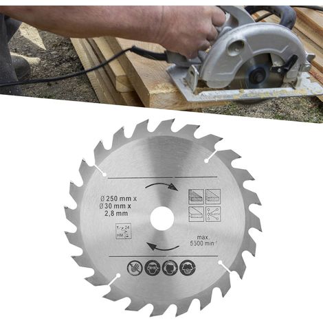 Lame de scie circulaire en carbure de 250 mm, lame de scie à bois 250 x 24 x 30 (1/5)