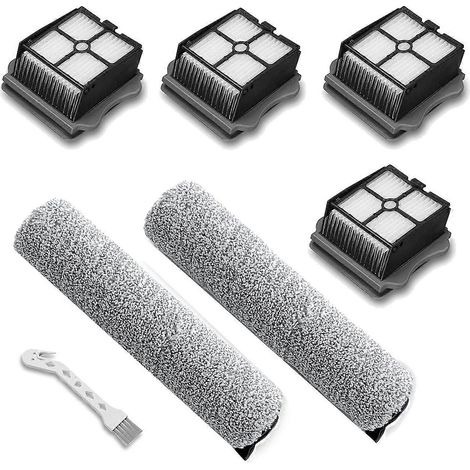 Ersatzteile kompatibel mit dem kabellosen Staubsauger IFloor 3/Floor One S3, 2er-Pack Bürstenwalzen + 4er-Pack Staubsaugerfilter (1/5)