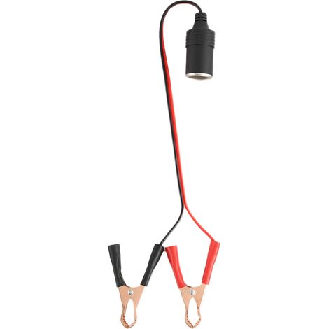 Adaptateur prise allume-cigare femelle vers pinces crocodile batterie, câble électrique 12V/24V (1/5)