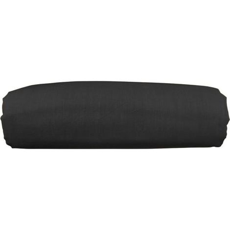 Drap Plat Privacy 240x300 100% coton 57 Fils TODAY Noir Reglisse