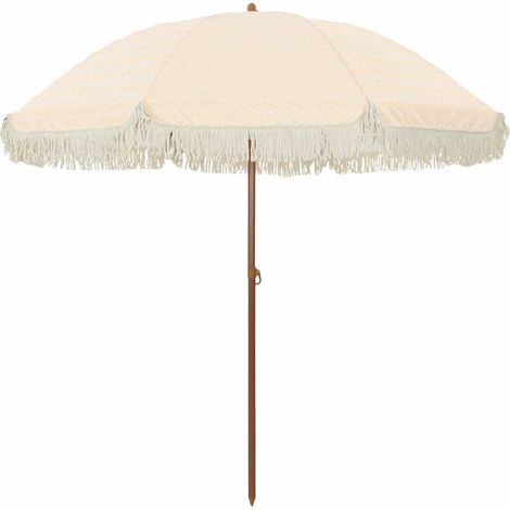 Parasol de jardin，Parasol Jaune et blanc Ø 205 x 209 cm Acier CFW82845 (1/5)