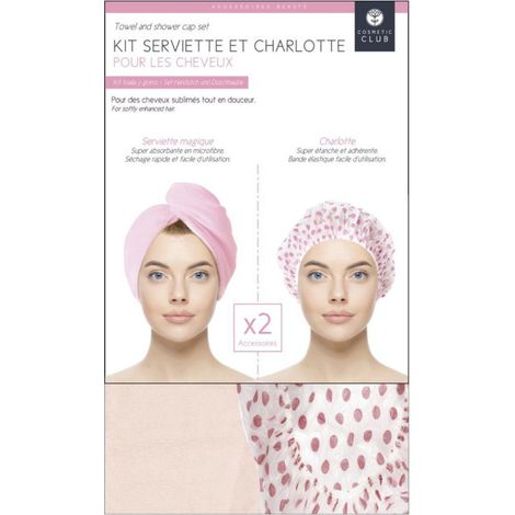 Kit Serviette & Charlotte "Cheveux" 60cm Rose (1/5)