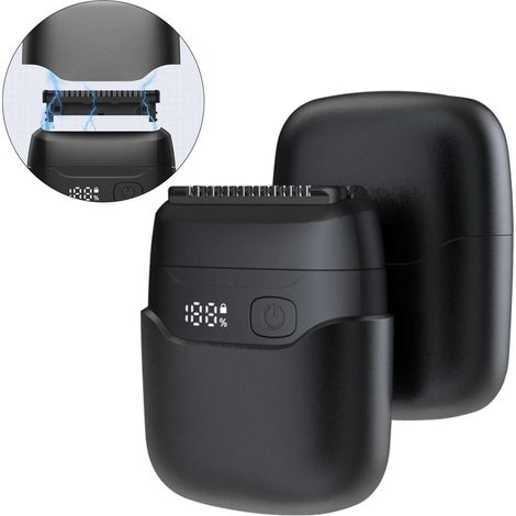 Rasoio elettrico da uomo con display a LED, design a movimento alternato, impermeabile, utilizzabile sia a secco che sotto la doccia, ricarica tramite USB-C, adatto per viso e barba. (1/5)