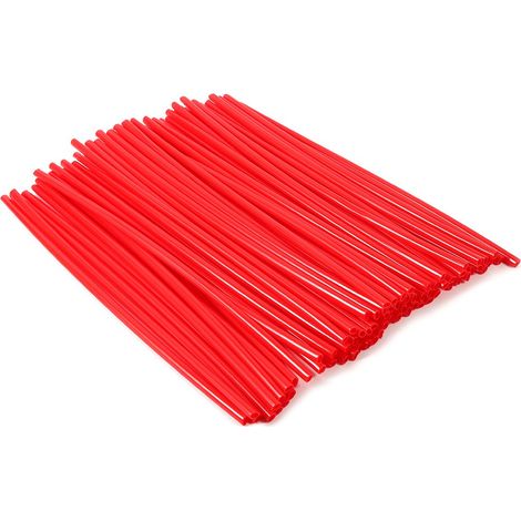 72 pièces housses de rayons universelles pour jantes motocross, kit de protection de roues tout-terrain moto rouge (1/3)