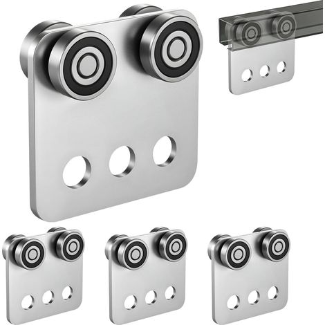 Ensemble de Chariot à 4 Roues pour Canal de Support 41x41 mm Lot de 4, Chariot à Rouleaux avec Doubles Roulements, Capacité de Charge 499 kg, Système de Rail Coulissant pour Garage et Entrepôt (1/5)