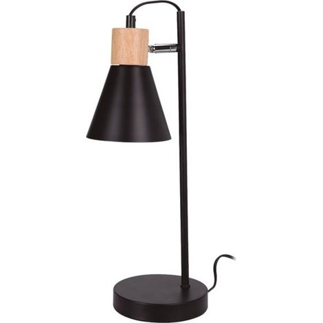Lámpara de mesa con pantalla móvil, negra