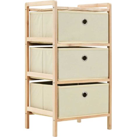 Étagères de rangement avec 3 paniers en tissu 2 pcs beige cèdre