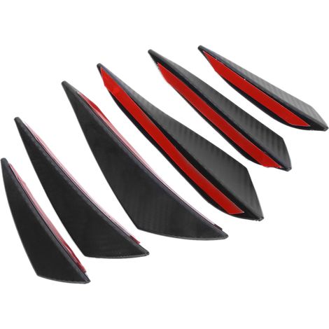 6x Frontspoiler-Lippensplitter Entenbürzel-Klebeband Schwarz Carbon-Stil Universelles Auto-Tuning (1/5)