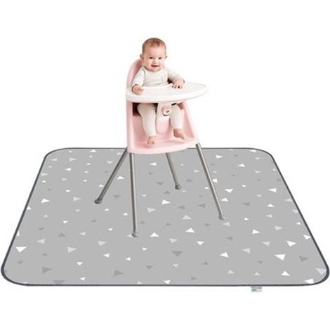 Tapis de sol anti-éclaboussures pour bébé, à placer sous la chaise haute. Imperméable et antidérapant, il protège le sol et sert également de nappe. (1/5)