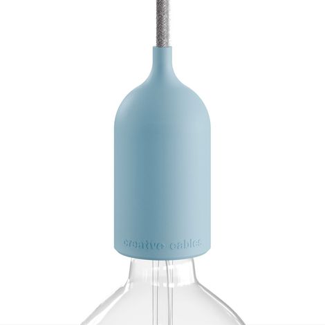 EIVA Pastel, Kit portalampada per Esterno E27 IP65 in Silicone - Il Primo portalampada IP65 cablabile al Mondo - Blu Carta da Zucchero